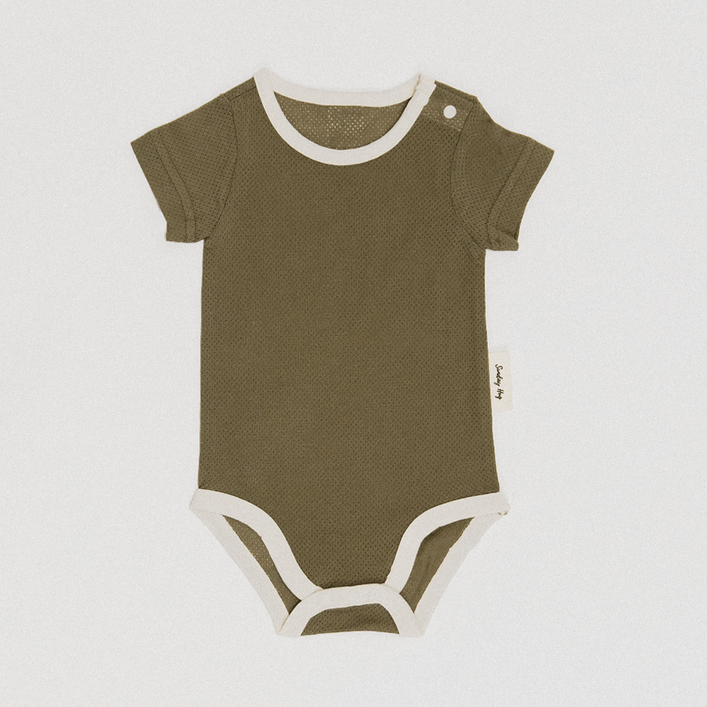 Baby Bodysuit - Short Sleeves - Sunday Hug - Sunday Hug - Mesh - S (3M) - Baby Essentials